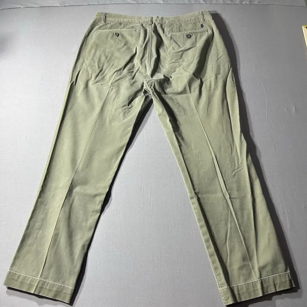 Polo Ralph Lauren Stretch Straight Fit Chino Pants Olive Green Mens Size 34x30